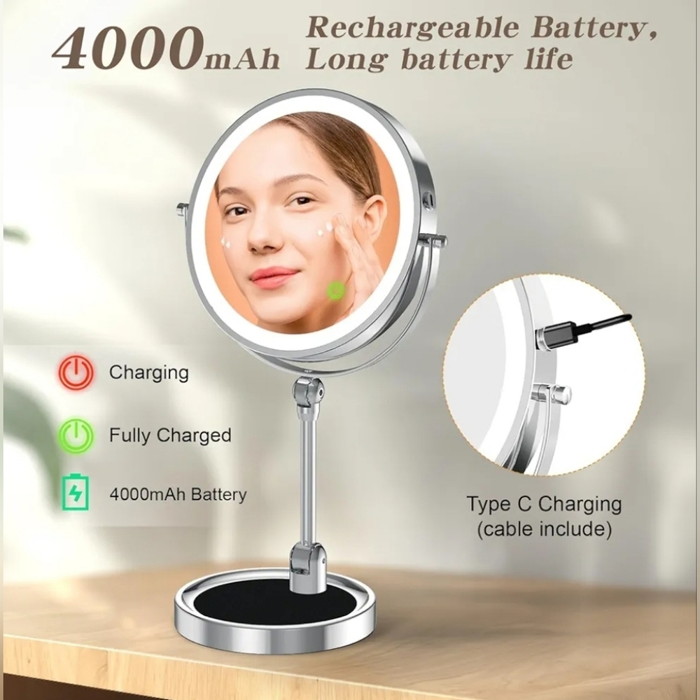 9" led makeup mirror double sided magnifying - Picture 5 of 8